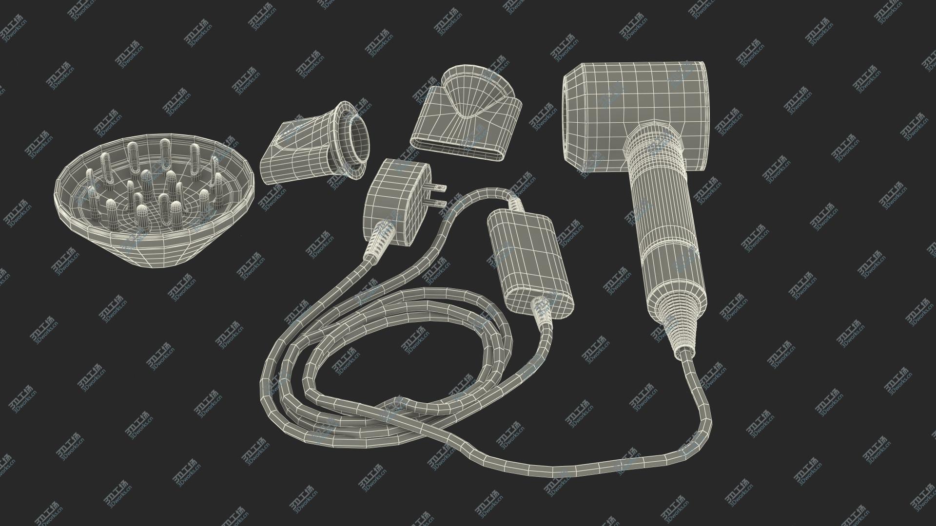 images/goods_img/202105072/Dyson Hair Dryer Professional Edition with Attachments 3D model/3.jpg